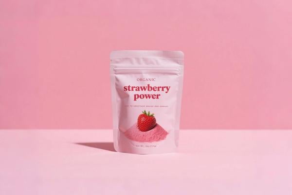 Busta stand-up personalizzata da 4 OZ per polvere di fragola 